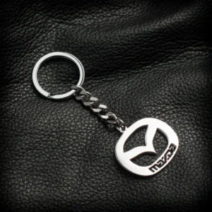 Стоманен метален ключодържател Mazda с лазерно изрязано лого