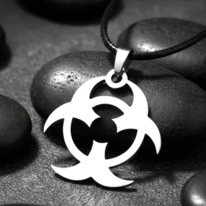 Унисекс медальон със символа на Biohazard от медицинска стомана 316L