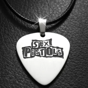 Медальон перце Sex Pistols от стомана с черна връзка