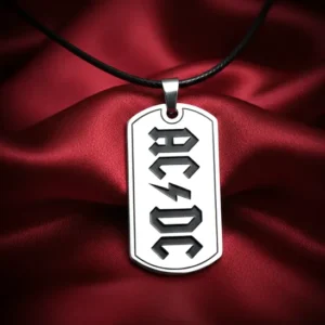 Медальон AC/DC от медицинска стомана 316L лице