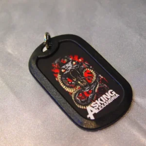 Двулицев рок медальон плочка Asking Alexandria с графика на змия кобра