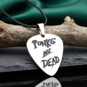 Унисекс медальон Punks Not Dead от медицинска стомана 316L тип перце