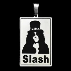 Унисекс медальон плочка на Slash от стомана 316L с цилиндър