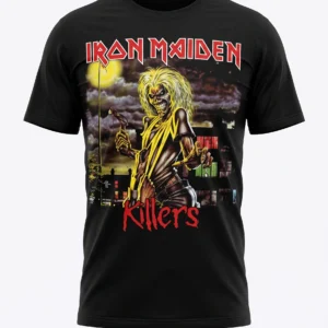 Метъл тениска Iron Maiden Killers черна с двустранна щампа