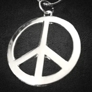 Сребрист метален медальон Peace символ на мира