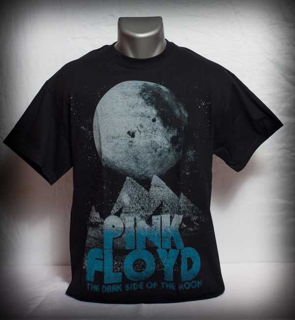 Черна рок тениска Pink Floyd - The Dark Side of the Moon с луна и пирамиди