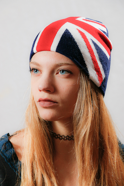 Плетена зимна шапка с британското знаме Union Jack - Image 2