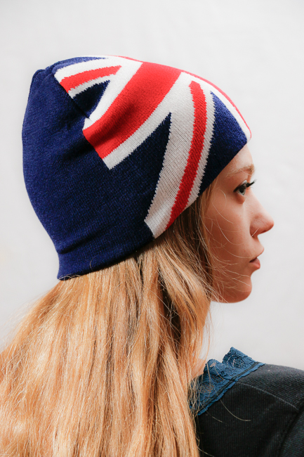 Плетена зимна шапка с британското знаме Union Jack - Image 3