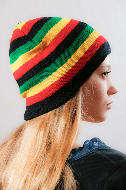Плетена раста шапка Bob Marley с цветни ивици - Image 2