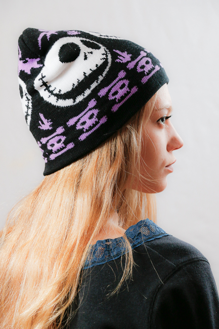 Зимна плетена шапка Jack Skellington с черепи и кости - Image 2