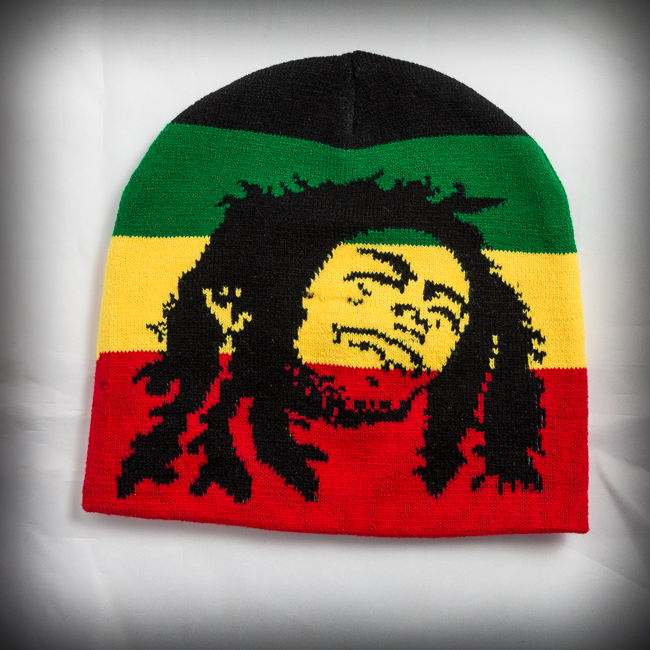 Плетена раста шапка Bob Marley Portrait - Image 3