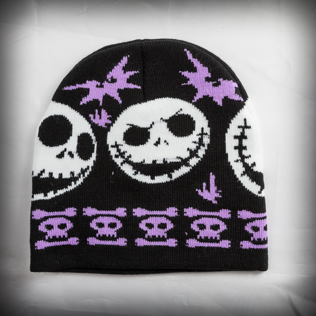 Зимна плетена шапка Jack Skellington с черепи и кости - Image 3