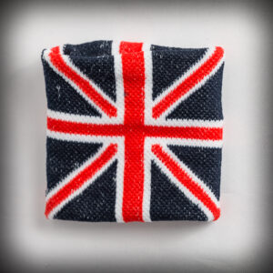 Еластичен накитник с Английския флаг Union Jack от памучна хавлия