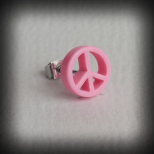 Голяма розова обеца Peace с винт