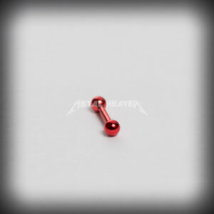 Червена стоманена обеца за ухо от медицинска стомана с малки боядисани топчета