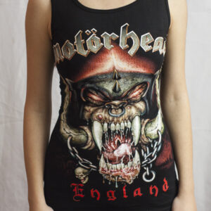 туника от памук Motorhead England Черен дамски потник Motorhead England със Snaggletooth