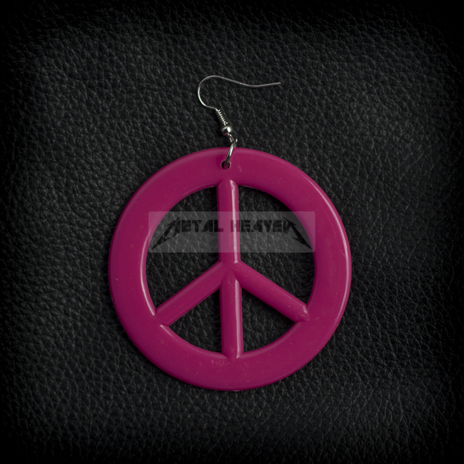 Дамска висяща обеца с Peace символ от акрил - Image 2