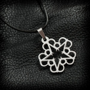 Медальон с изрязано лого на Black Veil Brides от медицинска стомана върху черна кожа