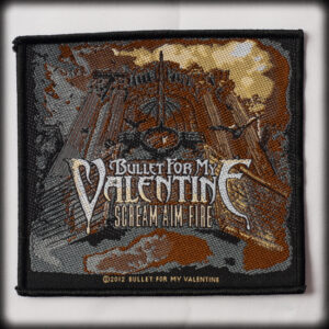 Везана нашивка за дрехи Bullet For My Valentine Scream Aim Fire с детайлна бродерия.