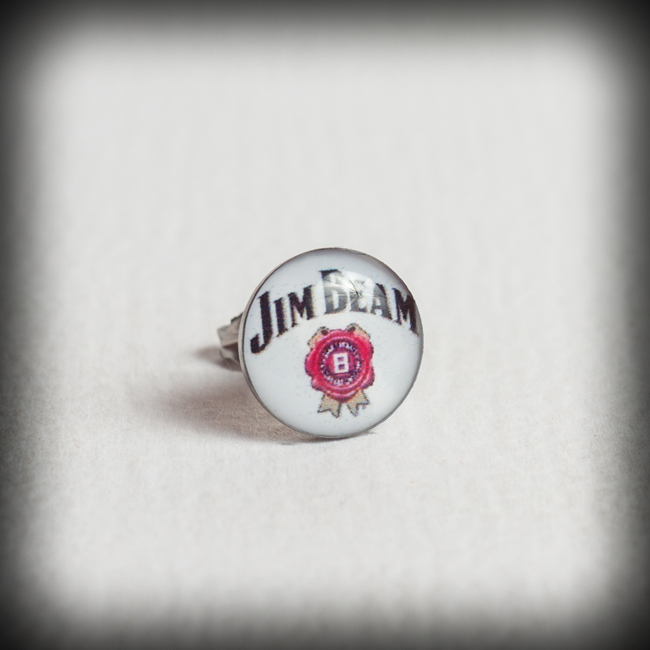 Унисекс обеца от неръждаема стомана с логото на Jim Beam