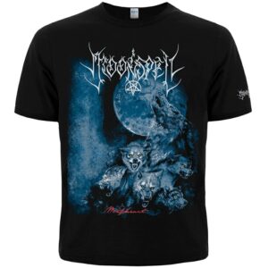 Метъл тениска Moonspell Wolfheart черна с вълци и луна