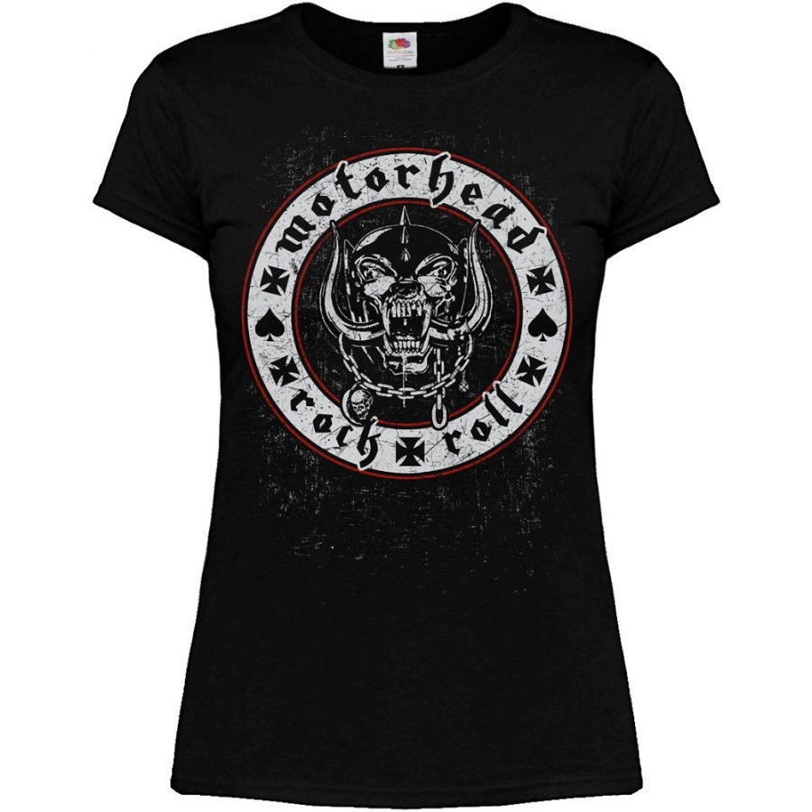 Дамска метъл тениска Motorhead с лого Snaggletooth и надпис Rock n Roll
