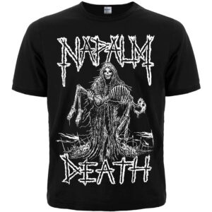 Метъл тениска Napalm Death с графична щампа на скелет