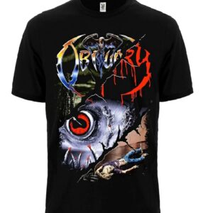 Метъл тениска Obituary Cause of Death с цветна щампа на око