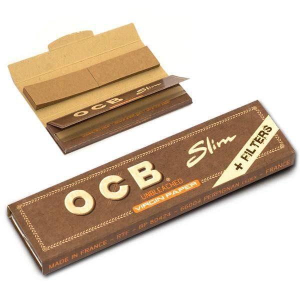 Хартийки за цигари OCB Slim с филтри в кафява опаковка