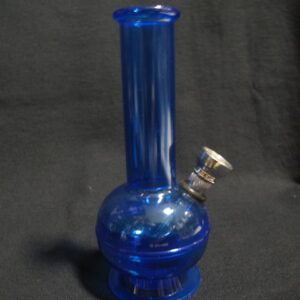 Син акрилен бонг за пушене на трева Blue Bubble 14 см