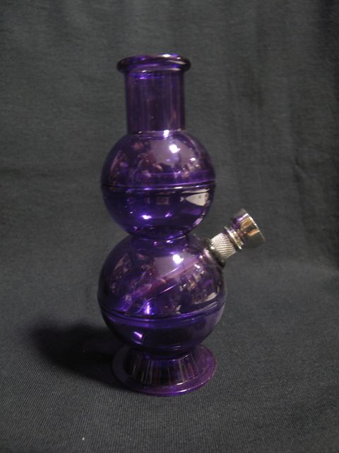 Лилав малък бонг за пушене Purple Bubble от акрил