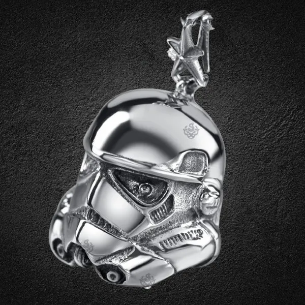 Стоманен медальон под формата на шлем на щурмовак (Stormtrooper) 316L,
