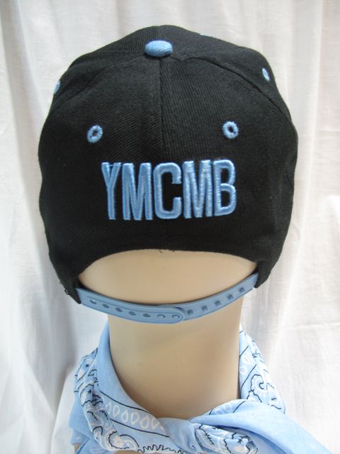 Шапка с права козирка YMCMB - Черно и синьо - Image 2