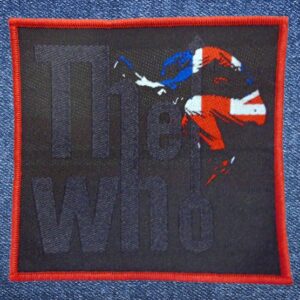 Квадратна нашивка на The Who с Union Jack дизайн и червен кант.