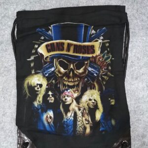 Черна текстилна мешка с логото на Guns N Roses и подсилени ъгли