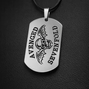 Сребриста военна плочка Avenged Sevenfold от медицинска стомана
