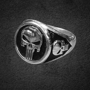 Мъжки пръстен тип печат с Череп Punisher