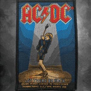 Нашивка AC/DC Let There Be Rock с бродиран Ангъс Йънг за кожено яке.