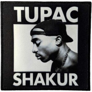 Нашивка на Tupac в черно и бяло с профил на 2pac