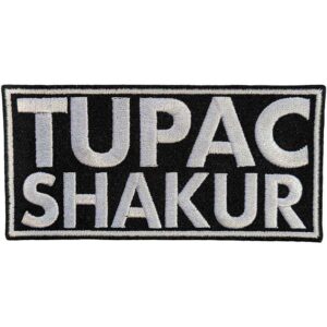 Нашивка Тупак Шакур с бродиран надпис в бяло и черно