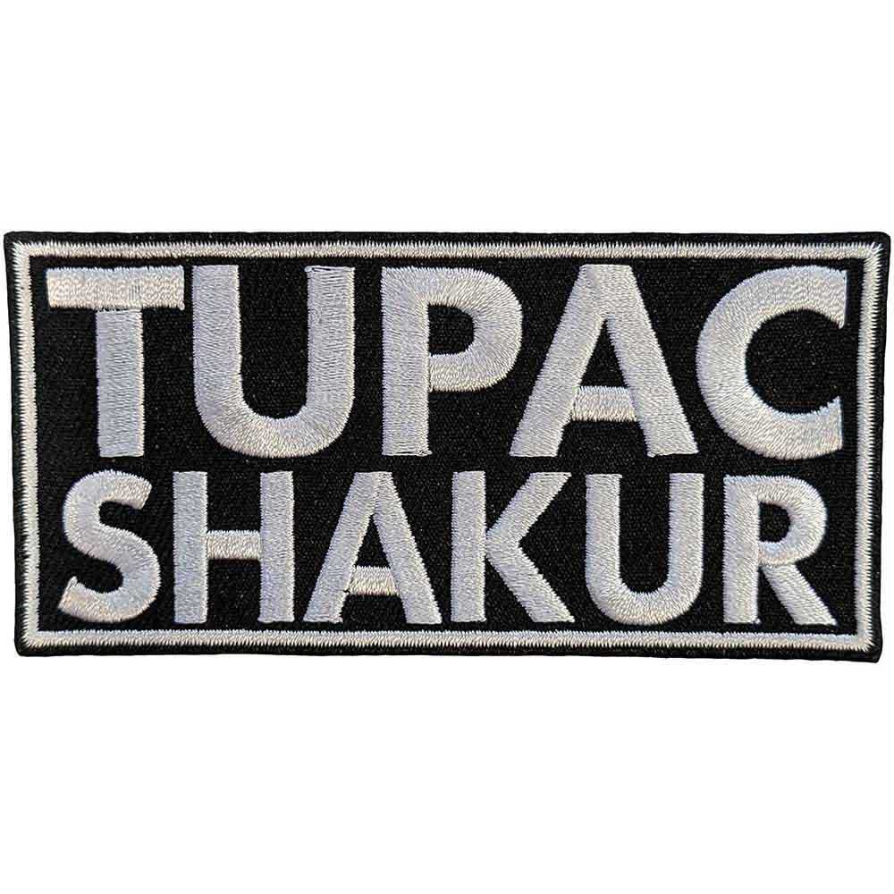 Нашивка Тупак Шакур с бродиран надпис в бяло и черно