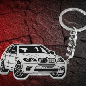 3D Ключодържател BMW X5 (M50d) – двустранен от медицинска стомана - Hover Image