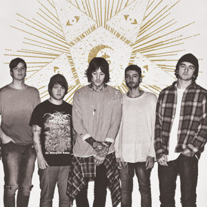 Постер на Bring Me The Horizon с членовете на бандата и окултно слънце