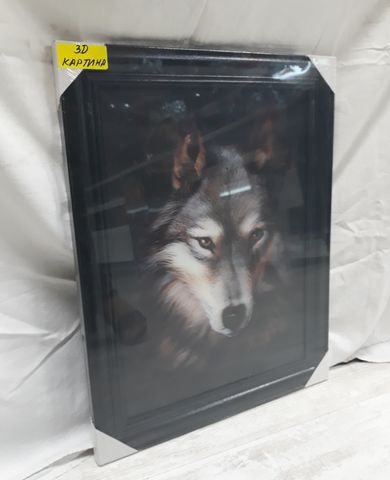 3D Картина с Дървена Рамка "Портрет на Вълк" - Image 2