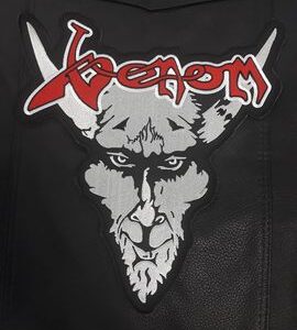 Голяма нашивка за гръб Venom с бродиран демон за метъл елек.