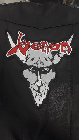 Голяма нашивка за гръб Venom с бродиран демон за метъл елек.
