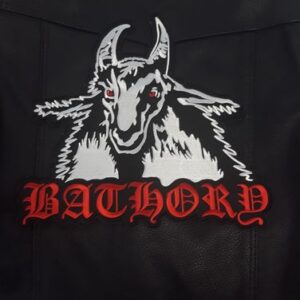 Бродирана нашивка за гръб Bathory с логото на козела.