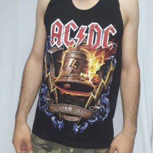 Мъжки потник от памук AC/DC Hells Bells с горяща камбана