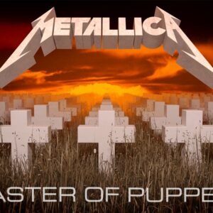 Плакат за стена Metallica с обложката на албума Master of Puppets - гробище под червено небе