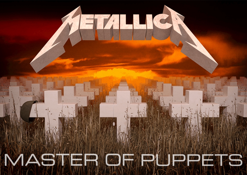 Плакат за стена Metallica с обложката на албума Master of Puppets - гробище под червено небе